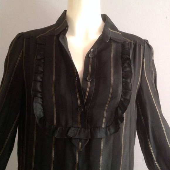 Vintage Black SILK Midi Dress by Mila Schon Italy - Picture 3 of 7